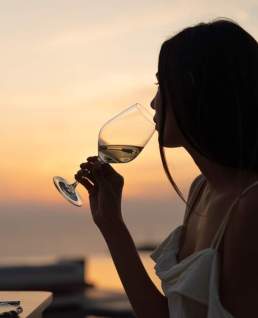 View of the sunset relaxing moments in oia